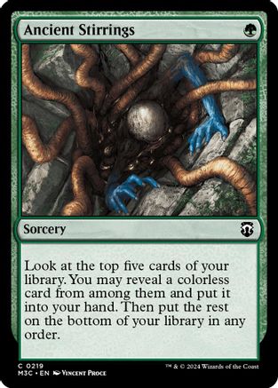 Image of Ancient Stirrings (Ripple Foil) (M3C-219) - Modern Horizons 3 Commander Foil