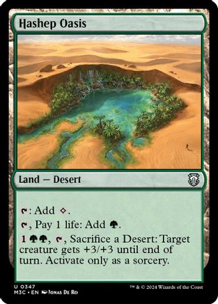 Image of Hashep Oasis (Ripple Foil) (M3C-347) - Modern Horizons 3 Commander Foil