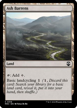 Image of Ash Barrens (Ripple Foil) (M3C-318) - Modern Horizons 3 Commander Foil