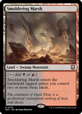 Image of Smoldering Marsh (Ripple Foil) (M3C-379) - Modern Horizons 3 Commander Foil