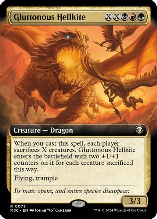 Image of Gluttonous Hellkite (Extended Art) (Ripple Foil) (M3C-073) - Modern Horizons 3 Commander Foil