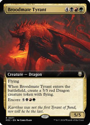 Image of Broodmate Tyrant (Extended Art) (Ripple Foil) [Modern Horizons 3 Commander]