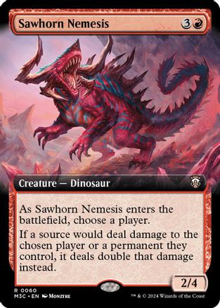 Image of Sawhorn Nemesis (Extended Art) (Ripple Foil) [Modern Horizons 3 Commander]