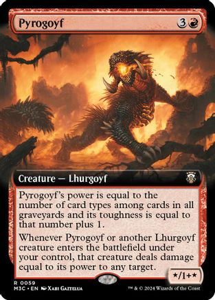 Image of Pyrogoyf (Extended Art) (Ripple Foil) [Modern Horizons 3 Commander]