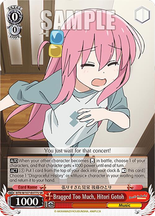 Image of Bragged Too Much, Hitori Gotoh (BTR/W107-E077S SR) [BOCCHI THE ROCK!]