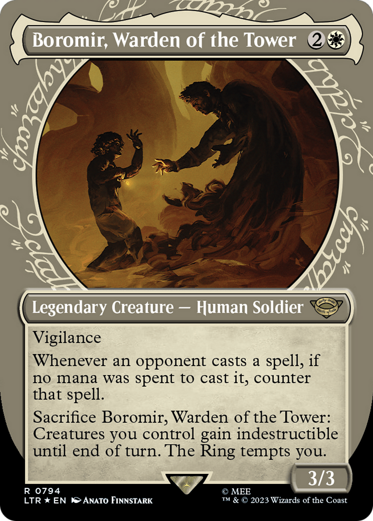 Image of Boromir, Warden of the Tower (Showcase) (Surge Foil) [The Lord of the Rings: Tales of Middle-Earth]