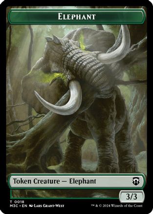 Image of Elephant // Zombie Double-Sided Token [Modern Horizons 3 Commander Tokens]
