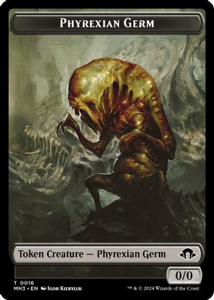 Image of Phyrexian Germ // Phyrexian Wurm (0018) Double-Sided Token [Modern Horizons 3 Tokens]