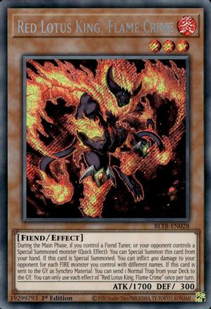 Image of Red Lotus King, Flame Crime [BLTR-EN028] Secret Rare