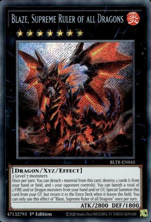 Image of Blaze, Supreme Ruler of all Dragons [BLTR-EN045] Secret Rare
