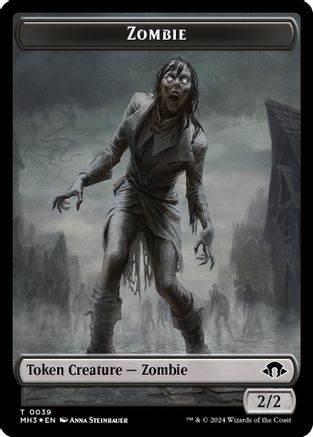 Image of Zombie (Ripple Foil) // Elephant Double-Sided Token (M3C-39 // 18) - Modern Horizons 3 Commander Foil