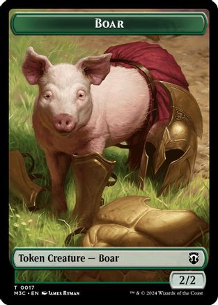 Image of Boar (Ripple Foil) // Forest Dryad Double-Sided Token [Modern Horizons 3 Commander Tokens]