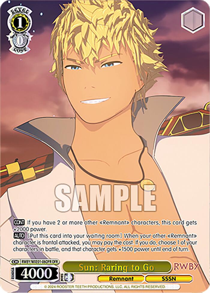 Image of Sun: Raring to Go (RWBY/WXE01-06OFR OFR) [RWBY: Premium Booster]