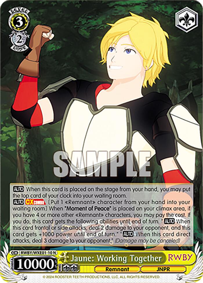 Image of Jaune: Working Together (RWBY/WXE01-10 N) [RWBY: Premium Booster]