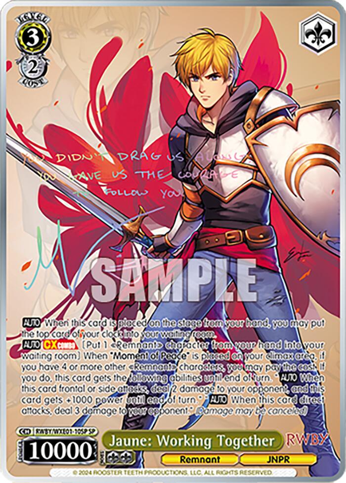 Image of Jaune: Working Together (RWBY/WXE01-10SP SP) [RWBY: Premium Booster]