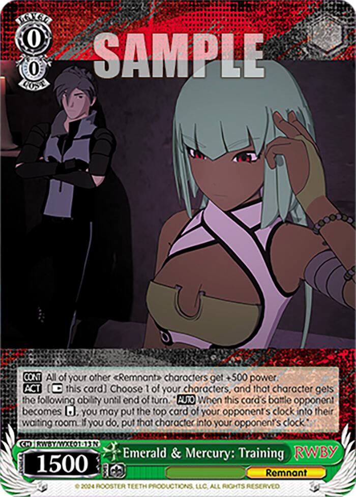 Image of Emerald & Mercury: Training (RWBY/WXE01-13 N) [RWBY: Premium Booster]