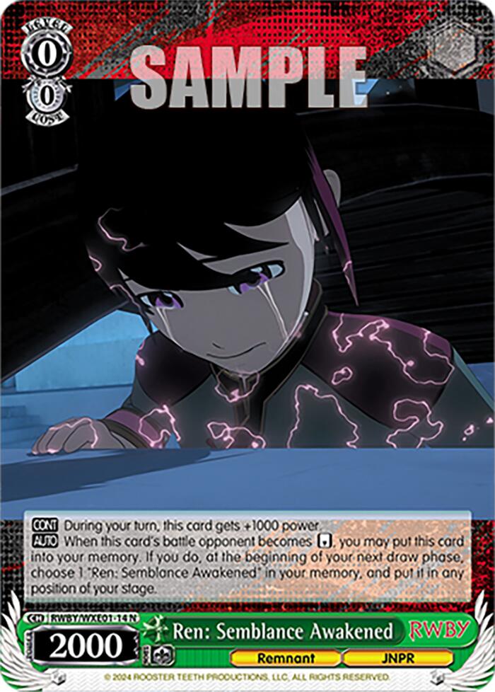 Image of Ren: Semblance Awakened (RWBY/WXE01-14 N) [RWBY: Premium Booster]