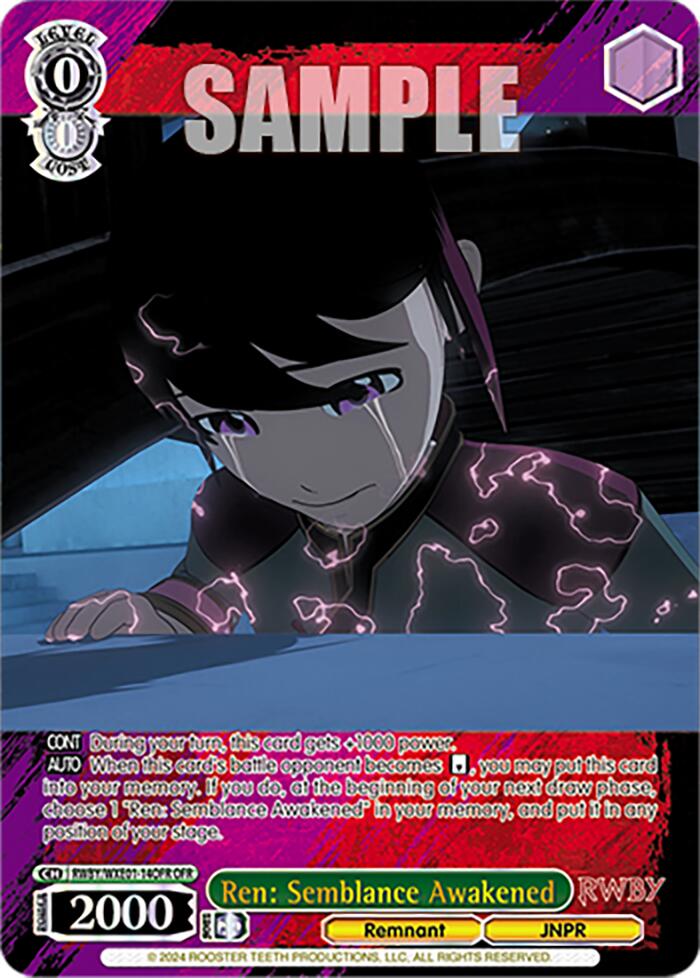 Image of Ren: Semblance Awakened (RWBY/WXE01-14OFR OFR) [RWBY: Premium Booster]