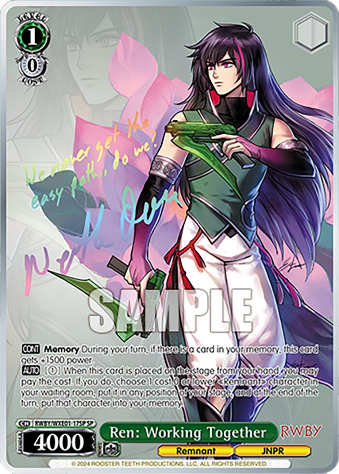 Image of Ren: Working Together (RWBY/WXE01-17SP SP) [RWBY: Premium Booster]