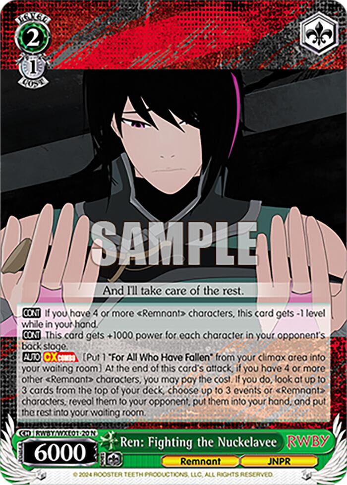 Image of Ren: Fighting the Nuckelavee (RWBY/WXE01-20 N) [RWBY: Premium Booster]
