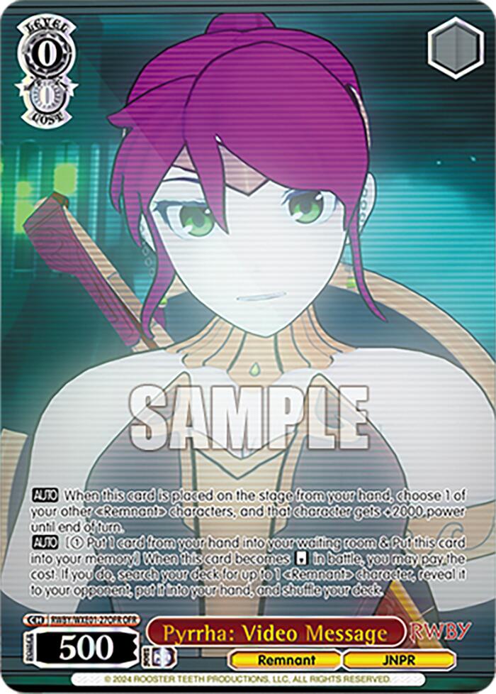 Image of Pyrrha: Video Message (RWBY/WXE01-27OFR OFR) [RWBY: Premium Booster]