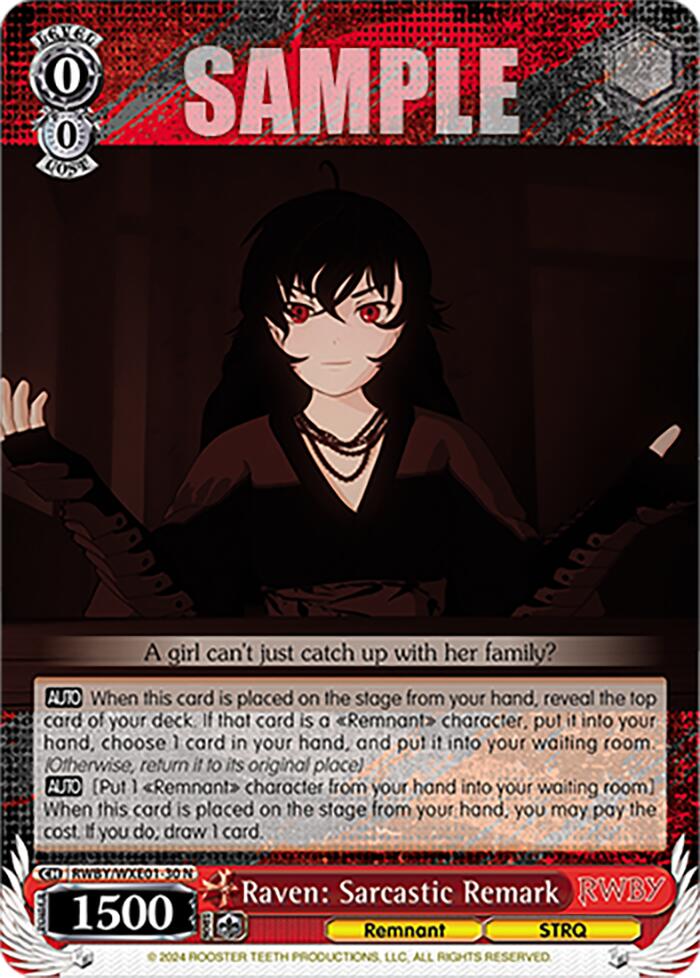 Image of Raven: Sarcastic Remark (RWBY/WXE01-30 N) [RWBY: Premium Booster]