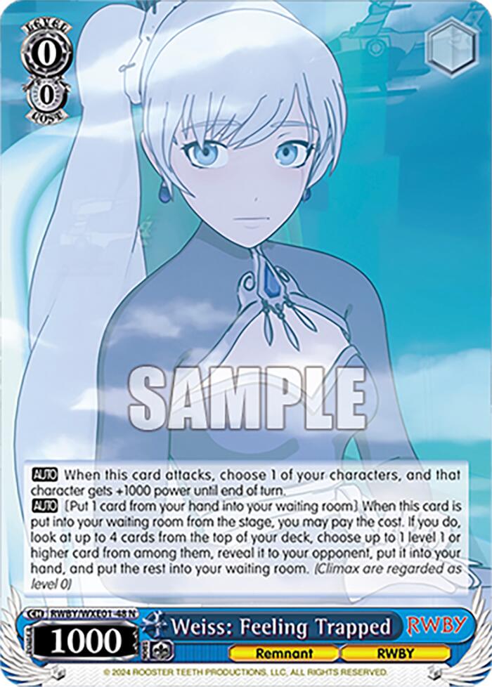 Image of Weiss: Feeling Trapped (RWBY/WXE01-48 N) [RWBY: Premium Booster]