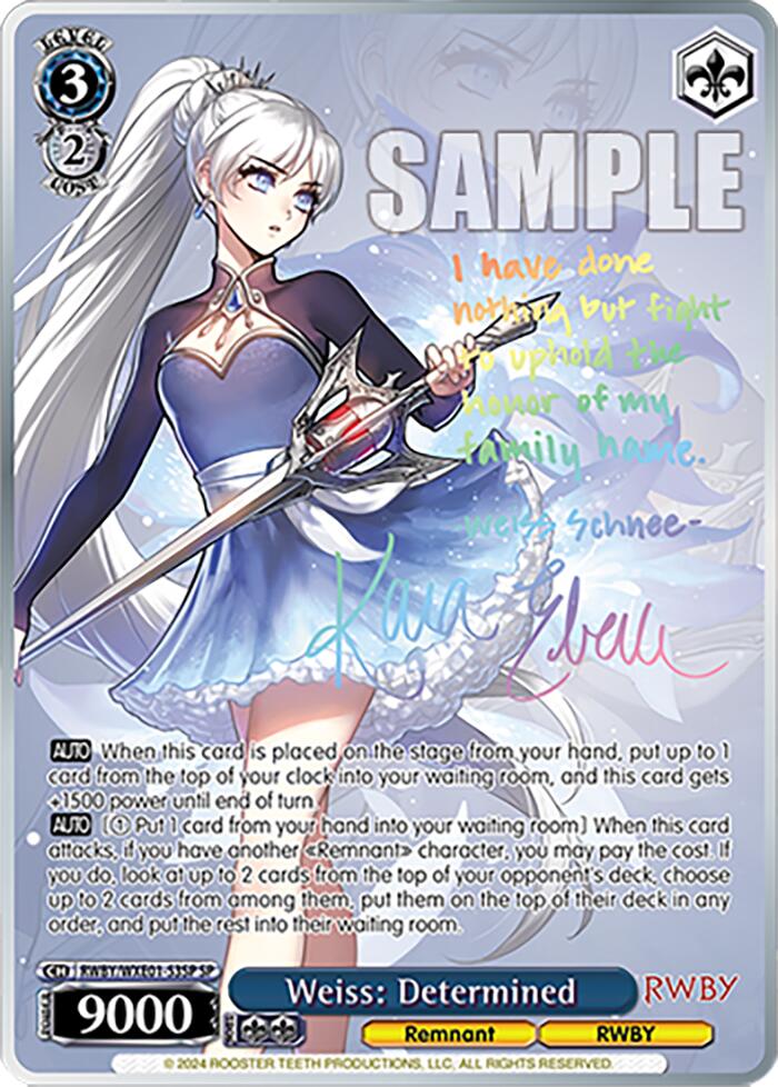 Image of Weiss: Determined (RWBY/WXE01-53SP SP) [RWBY: Premium Booster]