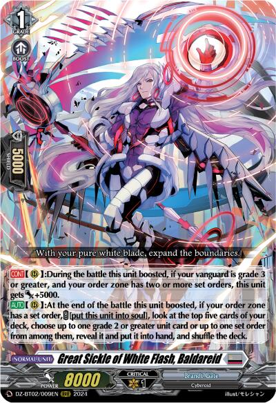 Image of Great Sickle of White Flash, Baldareid (DZ-BT02/009EN) [Illusionless Strife]