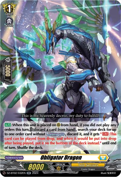 Image of Obligator Dragon (DZ-BT02/032EN) [Illusionless Strife]