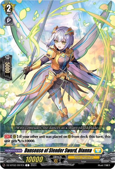 Image of Danseuse of Slender Sword, Dianna (DZ-BT02/097EN) [Illusionless Strife]