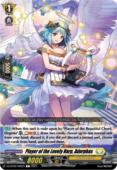 Image of Player of the Lovely Harp, Adorphas (DZ-BT02/099EN) [Illusionless Strife]