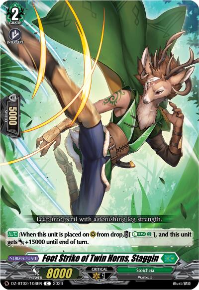 Image of Foot Strike of Twin Horns, Staggin (DZ-BT02/108EN) [Illusionless Strife]