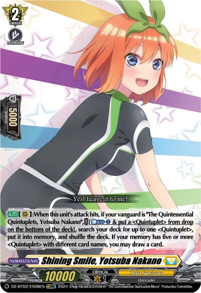Image of Shining Smile, Yotsuba Nakano (EXRRR) (DZ-BT02/EX08EN) [Illusionless Strife]