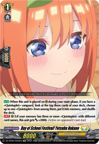Image of Day of School Festival! Yotsuba Nakano (EXC) (DZ-BT02/EX25EN) [Illusionless Strife]