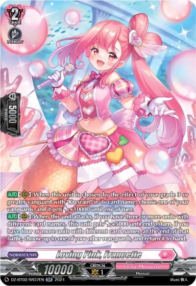 Image of Loving Pink, Francette (SR) (DZ-BT02/SR37EN) [Illusionless Strife]