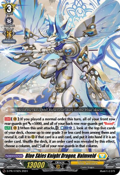 Image of Blue Skies Knight Dragon, Halmveld (D-PR/415EN) [D Promo Cards]