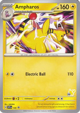Image of Ampharos (109) (Pikachu Stamp #28) [Battle Academy 2024]