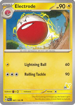 Image of Electrode (067/193) (Pikachu Stamp #25) [Battle Academy 2024]