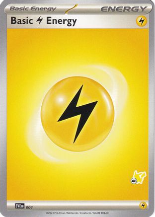 Image of Basic Lightning Energy (004) (Pikachu Stamp #48) [Battle Academy 2024]