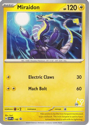 Image of Miraidon (148) (Pikachu Stamp #23) [Battle Academy 2024]