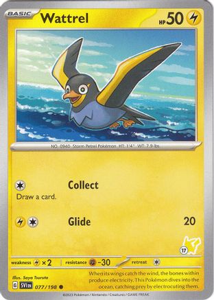 Image of Wattrel (077/193) (Pikachu Stamp #17) [Battle Academy 2024]