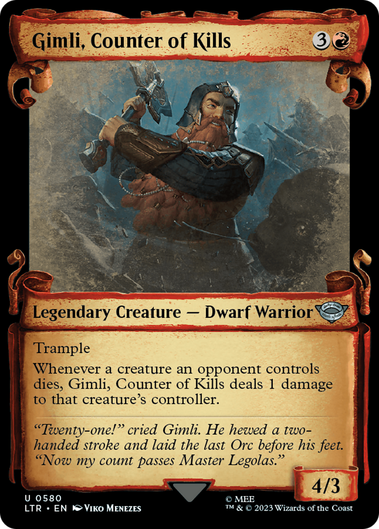 Image of Gimli, Counter of Kills [The Lord of the Rings: Tales of Middle-Earth Showcase Scrolls]