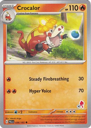 Image of Crocalor (036/193) (Armarouge Stamp #15) [Battle Academy 2024]