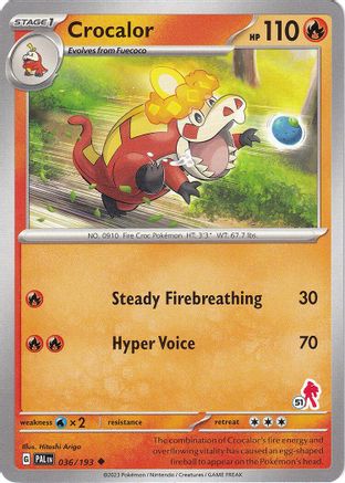 Image of Crocalor (036/193) (Armarouge Stamp #51) [Battle Academy 2024]