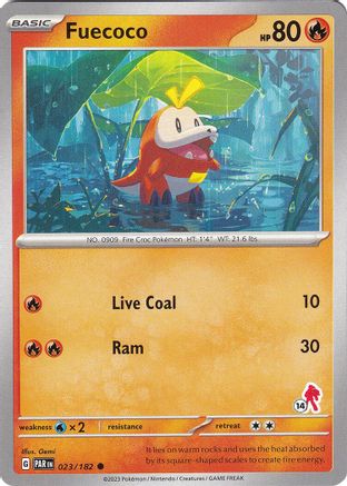 Image of Fuecoco (023/182) (Armarouge Stamp #14) [Battle Academy 2024]