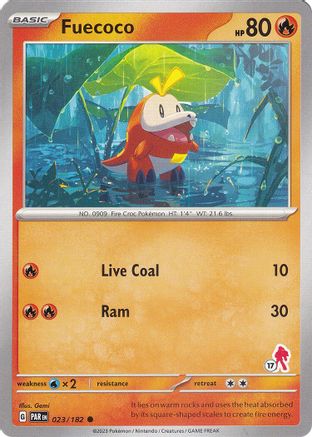 Image of Fuecoco (023/182) (Armarouge Stamp #17) [Battle Academy 2024]