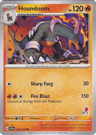 Image of Houndoom (034/198) (Armarouge Stamp #23) [Battle Academy 2024]