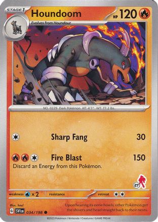 Image of Houndoom (034/198) (Armarouge Stamp #27) [Battle Academy 2024]