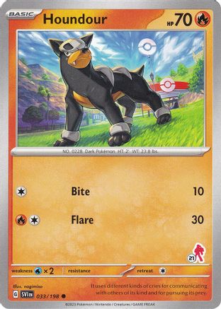 Image of Houndour (033/198) (Armarouge Stamp #21) [Battle Academy 2024]